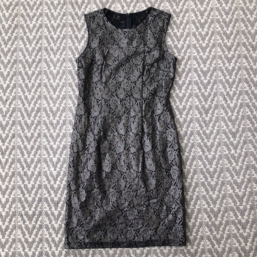 White House Black Market sleeveless lace sheath dress size 10